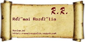 Rémai Rozália névjegykártya