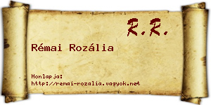 Rémai Rozália névjegykártya